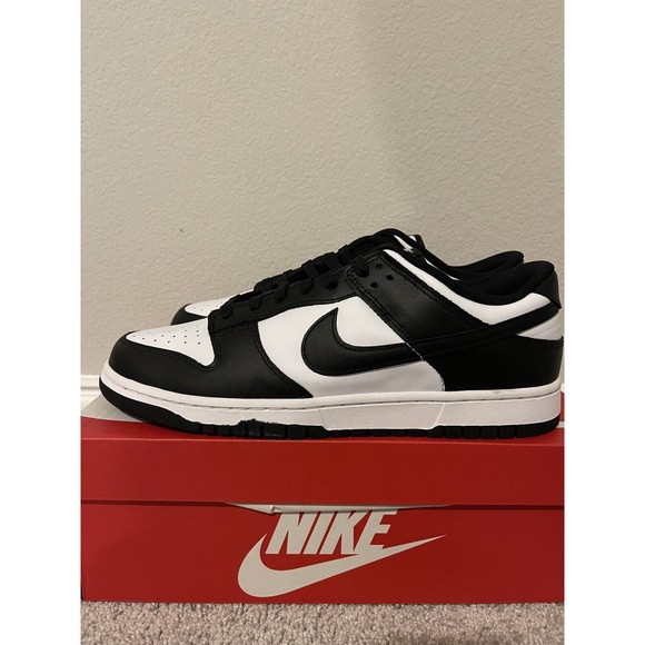 NEW Sz 13 Men’s Nike Dunk Low Retro White Black Shoes...